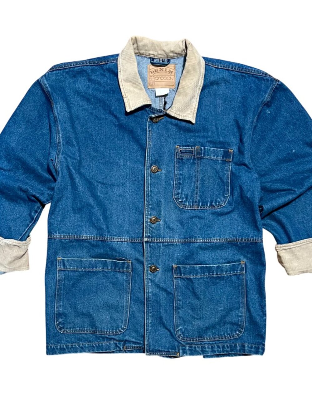 Sasson Denim Corduroy Button Up Vintage 90s/Y2K Jacket, Unisex Large